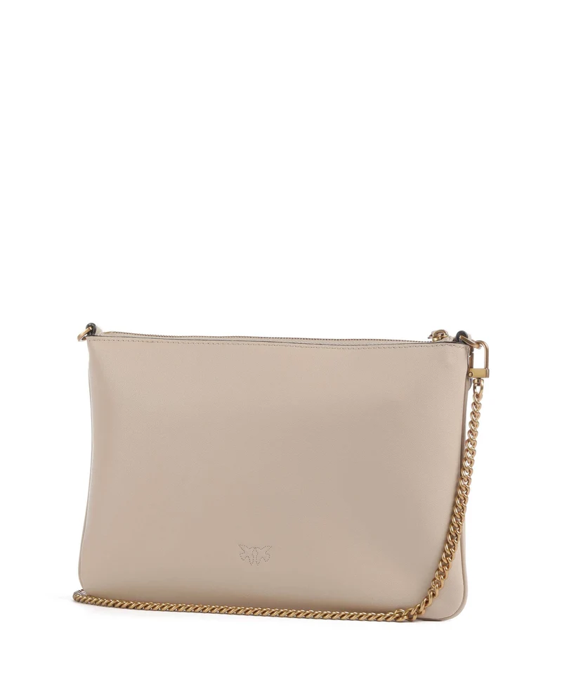 Pinko Flat Classic Bandolera beige/grigio fumo/antique gold