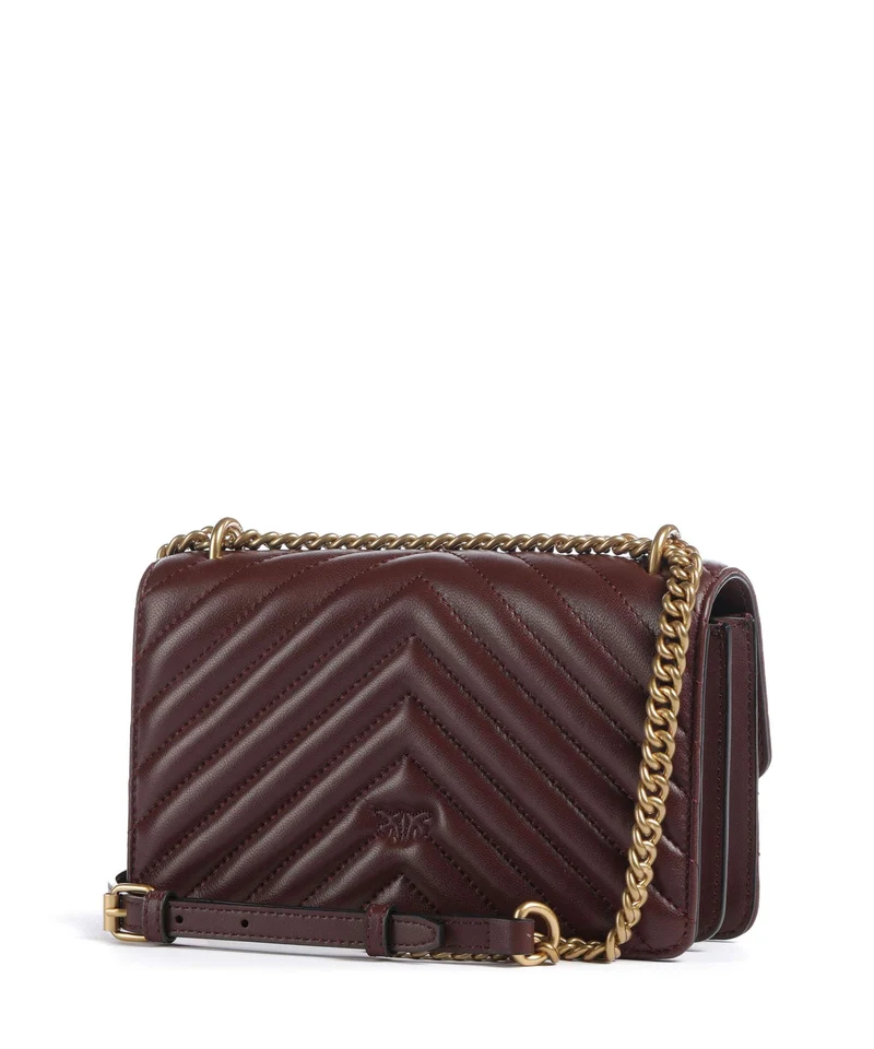 Pinko Love One Mini Bolso de hombro burgundy wine/antique gold