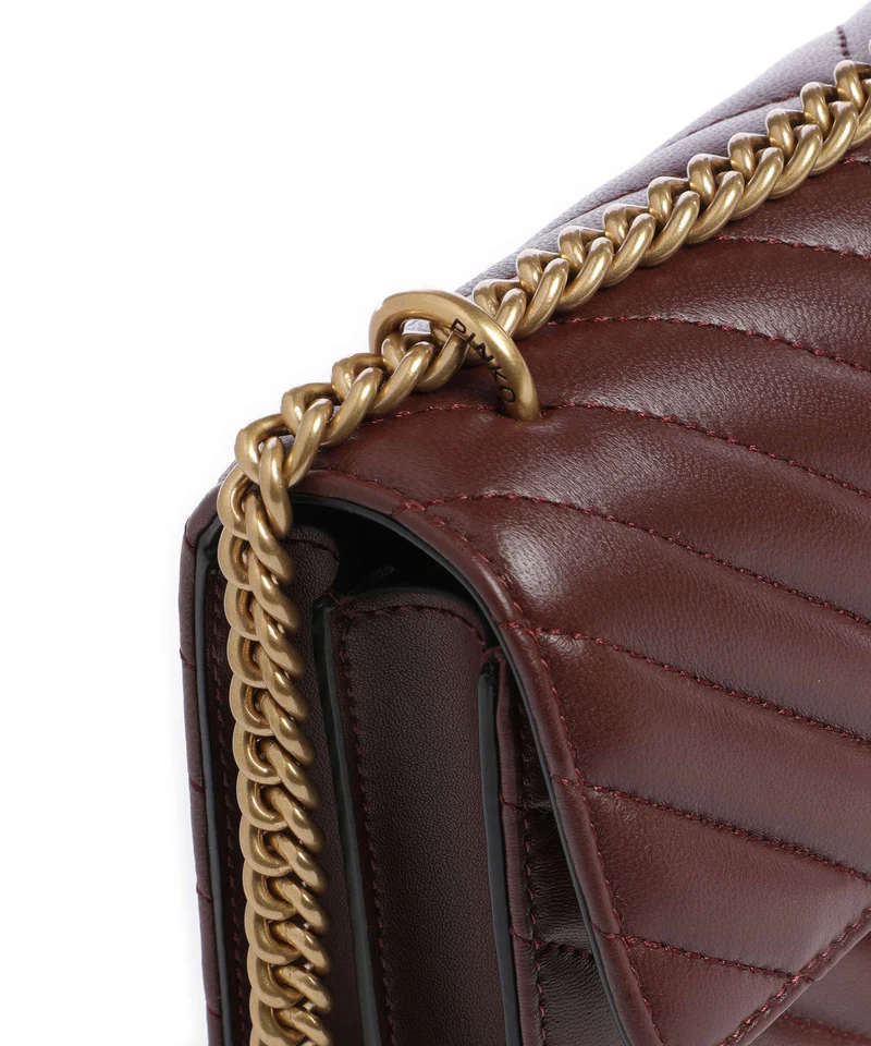 Pinko Love One Mini Bolso de hombro burgundy wine/antique gold