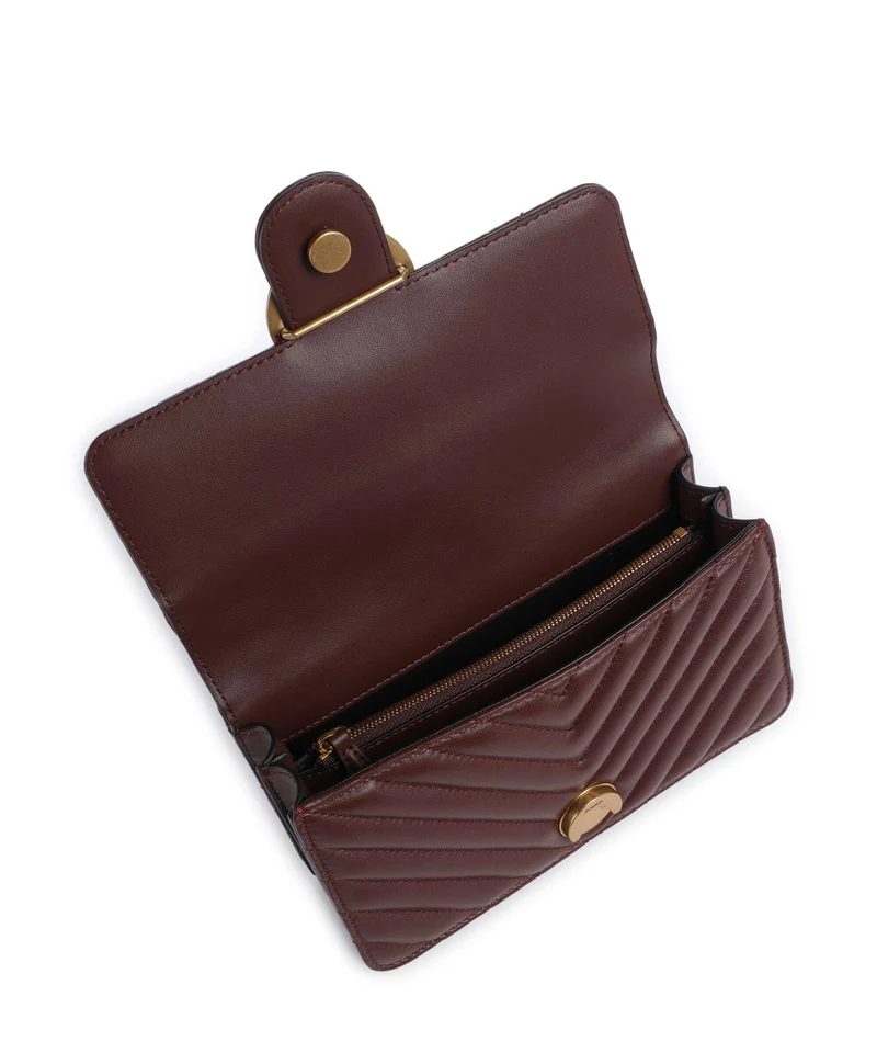 Pinko Love One Mini Bolso de hombro burgundy wine/antique gold