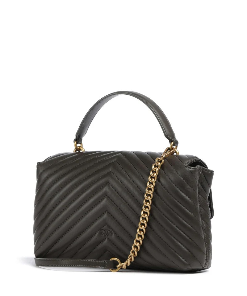 Pinko Love Lady Puff Classic Bolso de mano verde fango/antique gold