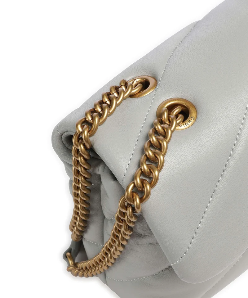 Pinko Love Puff Classic Bolso de hombro grigio perla/antique gold