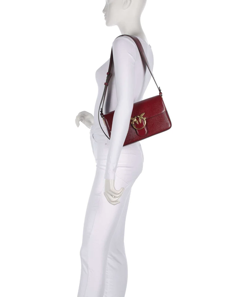 Pinko Love One Classic Slouchy Bolso de hombro rosso scuro/antique gold