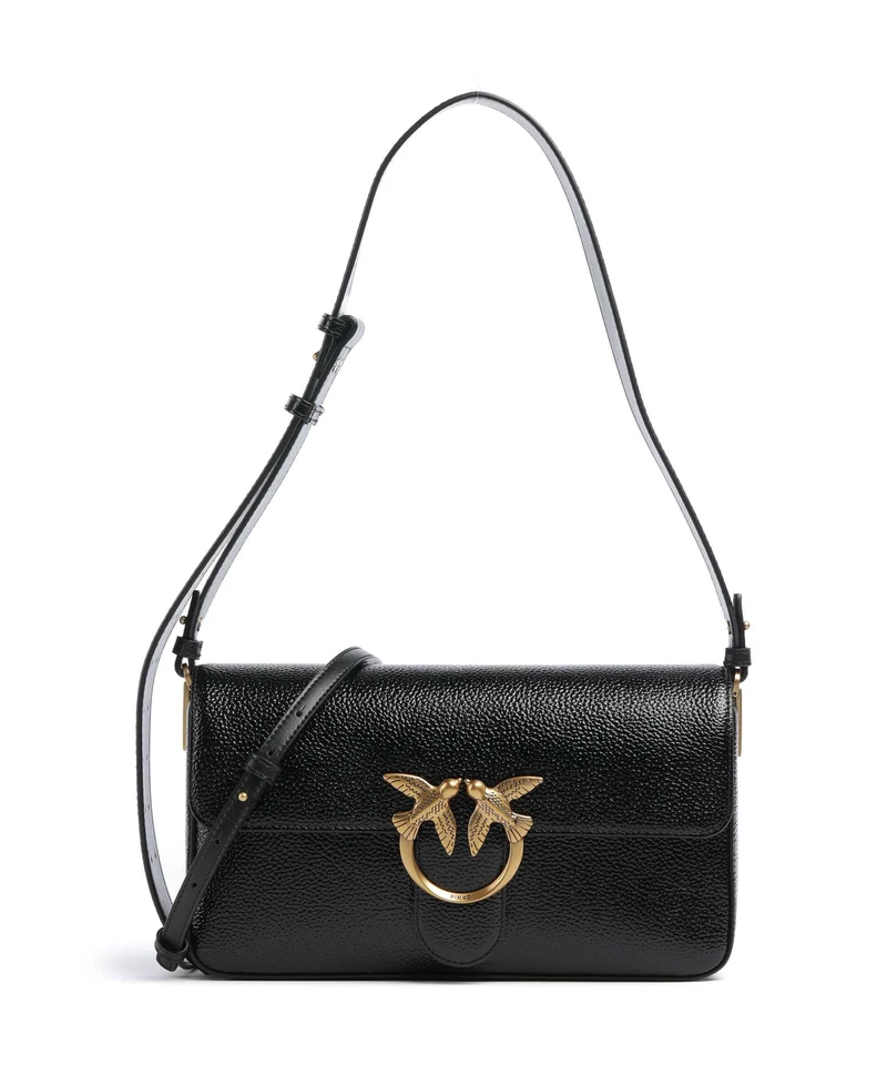 Pinko Love One Classic Slouchy Bolso de hombro nero/antique gold