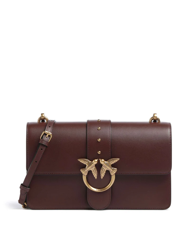Pinko Love One Classic Bandolera rosso vino/antique gold