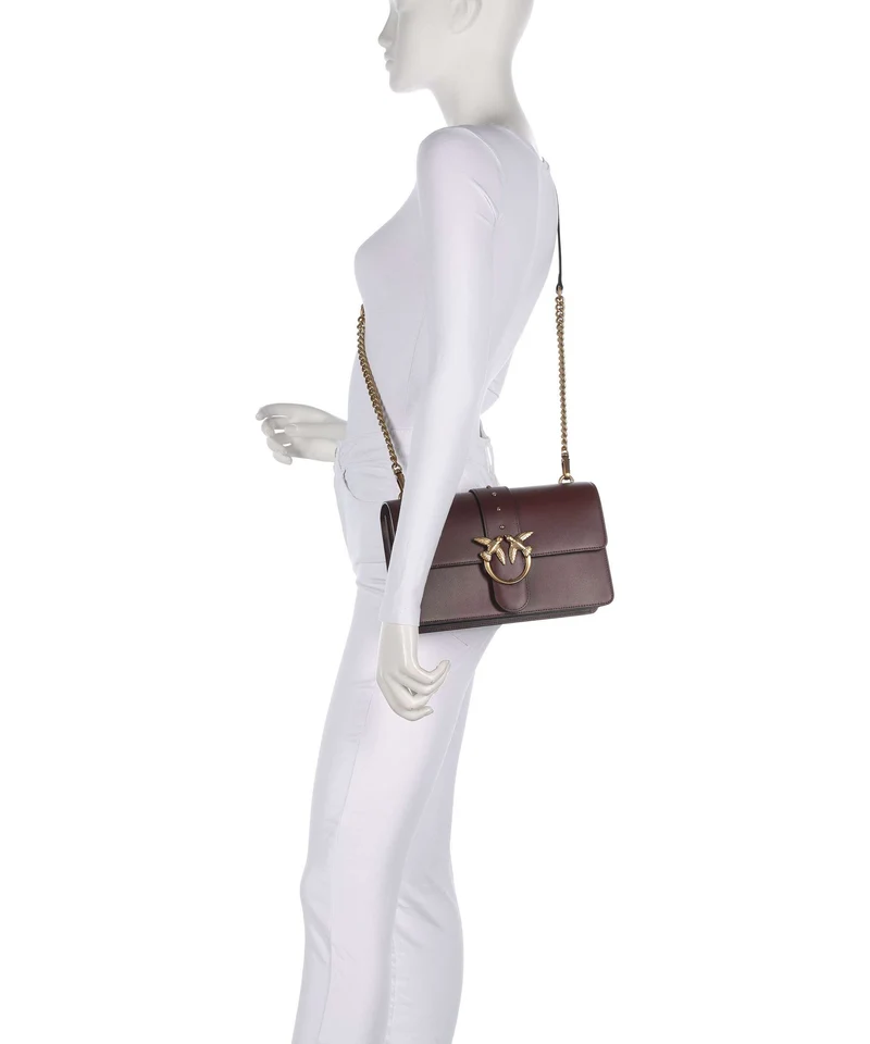 Pinko Love One Classic Bandolera rosso vino/antique gold