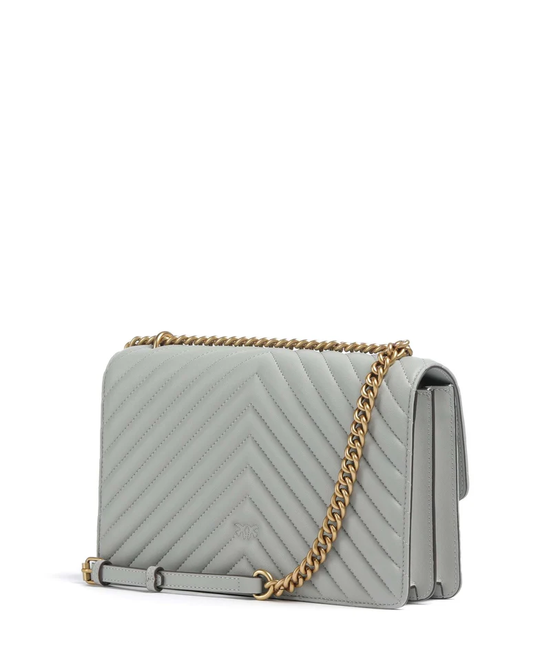 Pinko Love One Classic Bolso de hombro grigio perla/antique gold