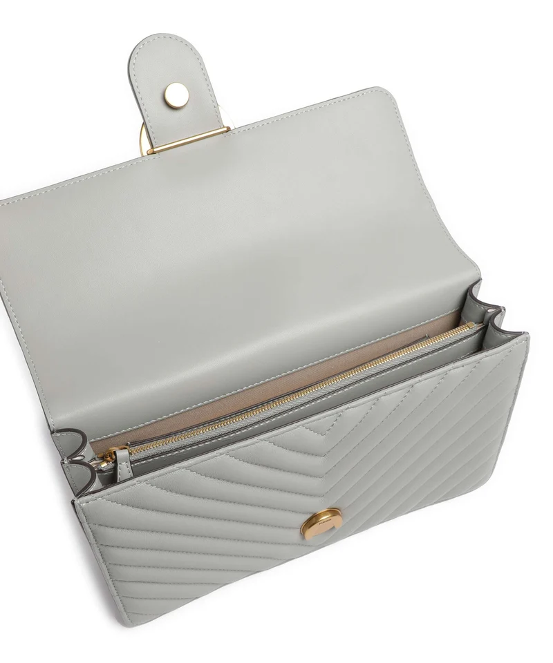 Pinko Love One Classic Bolso de hombro grigio perla/antique gold