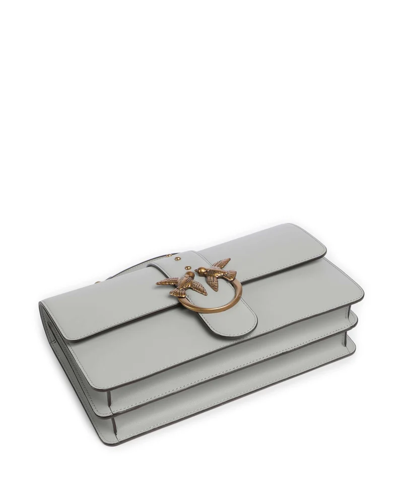 Pinko Love One Classic Bandolera grigio perla/antique gold