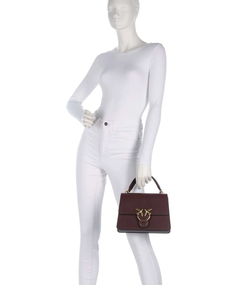 Pinko Love One Classic Bolso de mano burgundy wine/antique gold