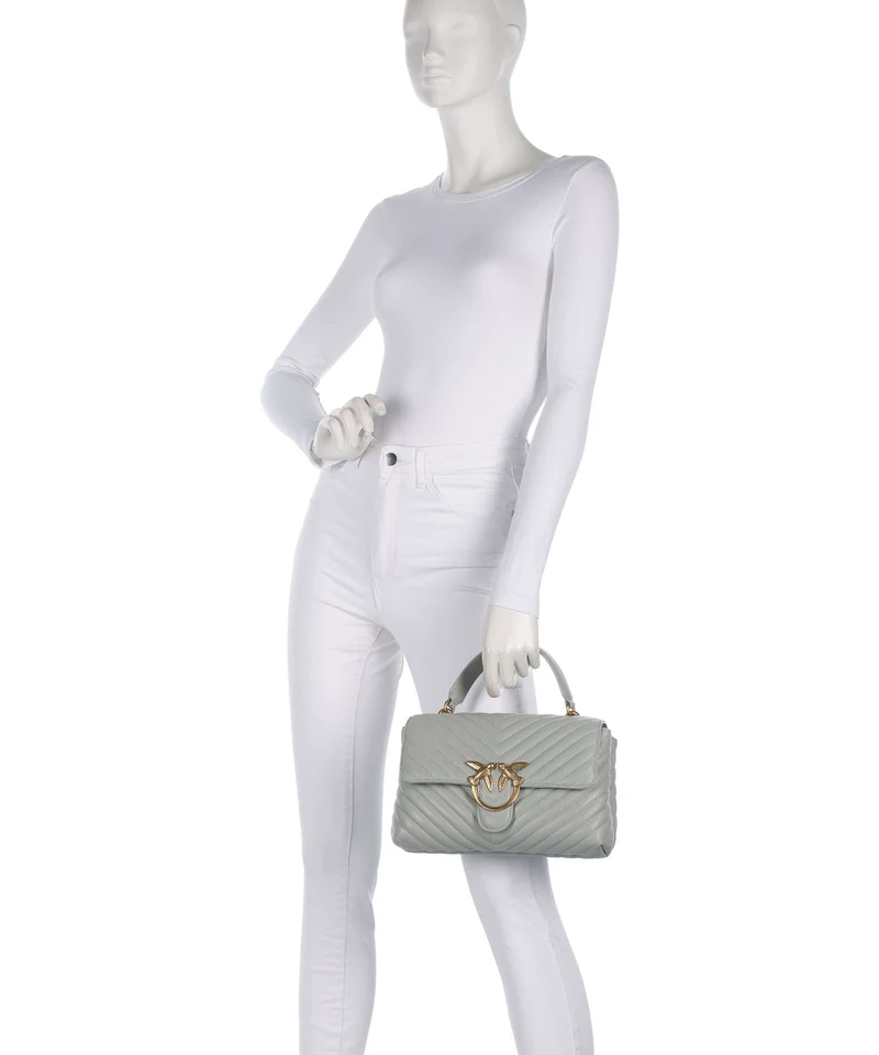 Pinko Love Lady Puff Classic Bolso de mano grigio perla/antique gold
