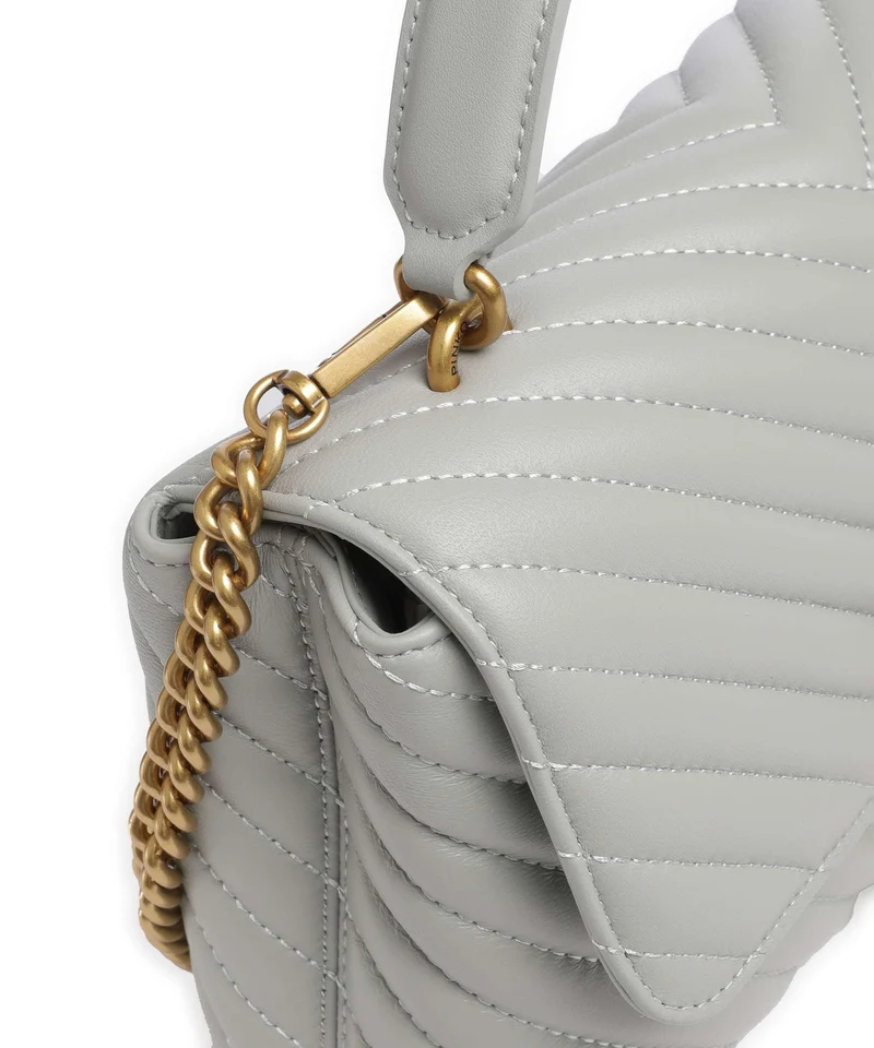 Pinko Love Lady Puff Classic Bolso de mano grigio perla/antique gold
