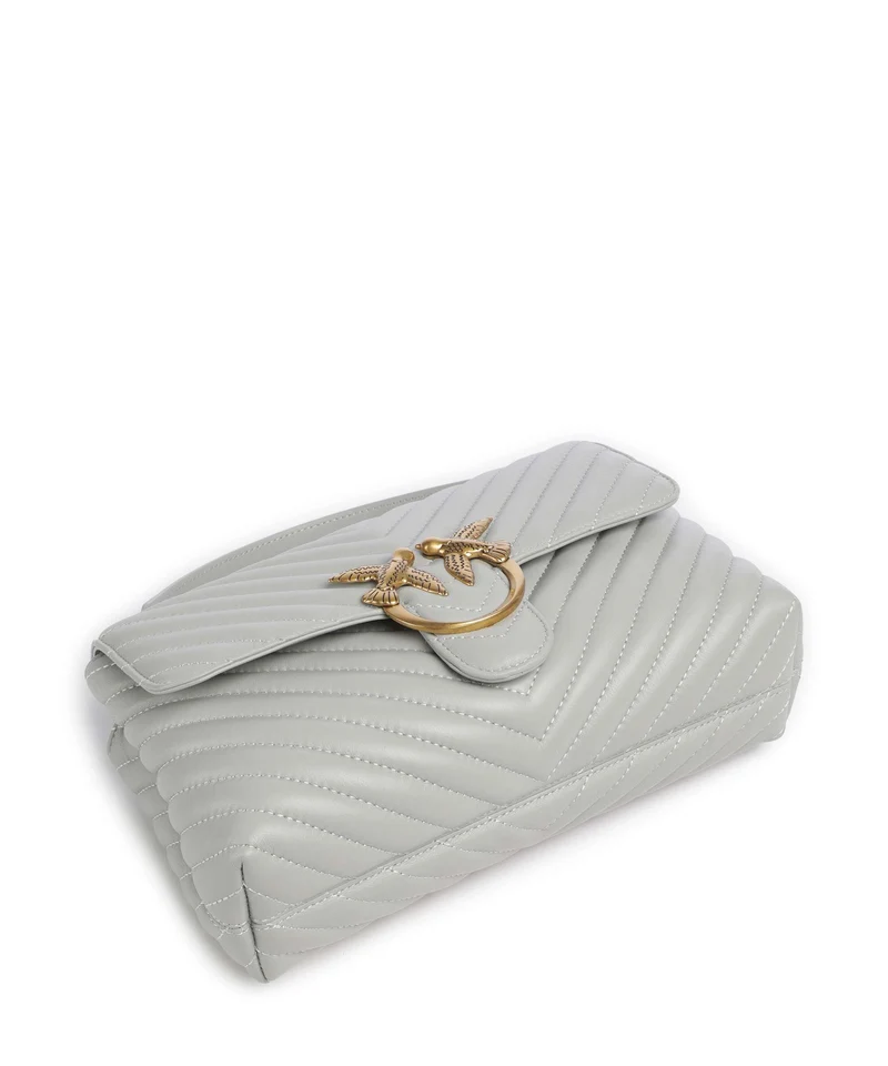 Pinko Love Lady Puff Classic Bolso de mano grigio perla/antique gold