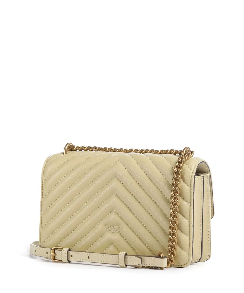 Pinko Love One Mini Bolso de hombro giallo vaniglia/antique gold