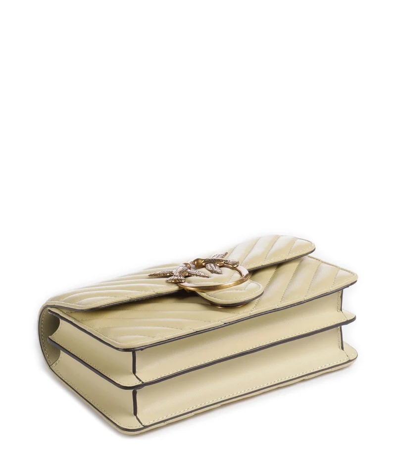 Pinko Love One Mini Bolso de hombro giallo vaniglia/antique gold