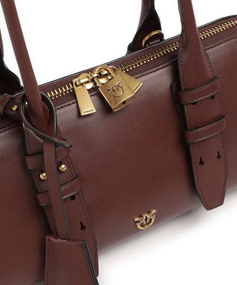 Pinko Bowling Horizontal Big Bolso de mano burgundy wine/antique gold