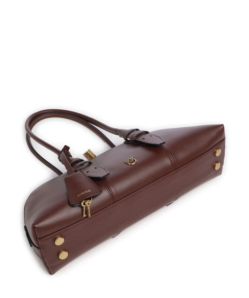 Pinko Bowling Horizontal Big Bolso de mano burgundy wine/antique gold