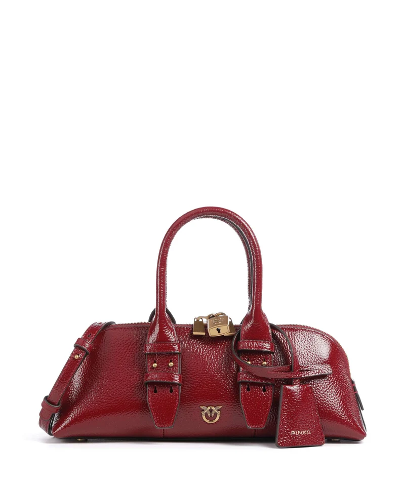 Pinko Bowling Horizontal Bolso de mano rosso scuro/antique gold