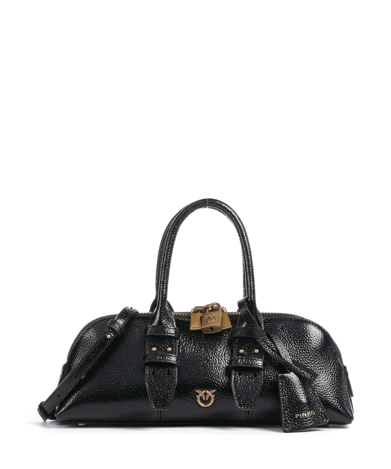 Pinko Bowling Horizontal Bolso de mano nero/antique gold