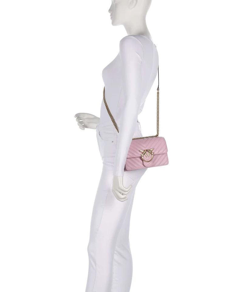 Pinko Love One Mini Bolso de hombro rosa chiaro/antique gold