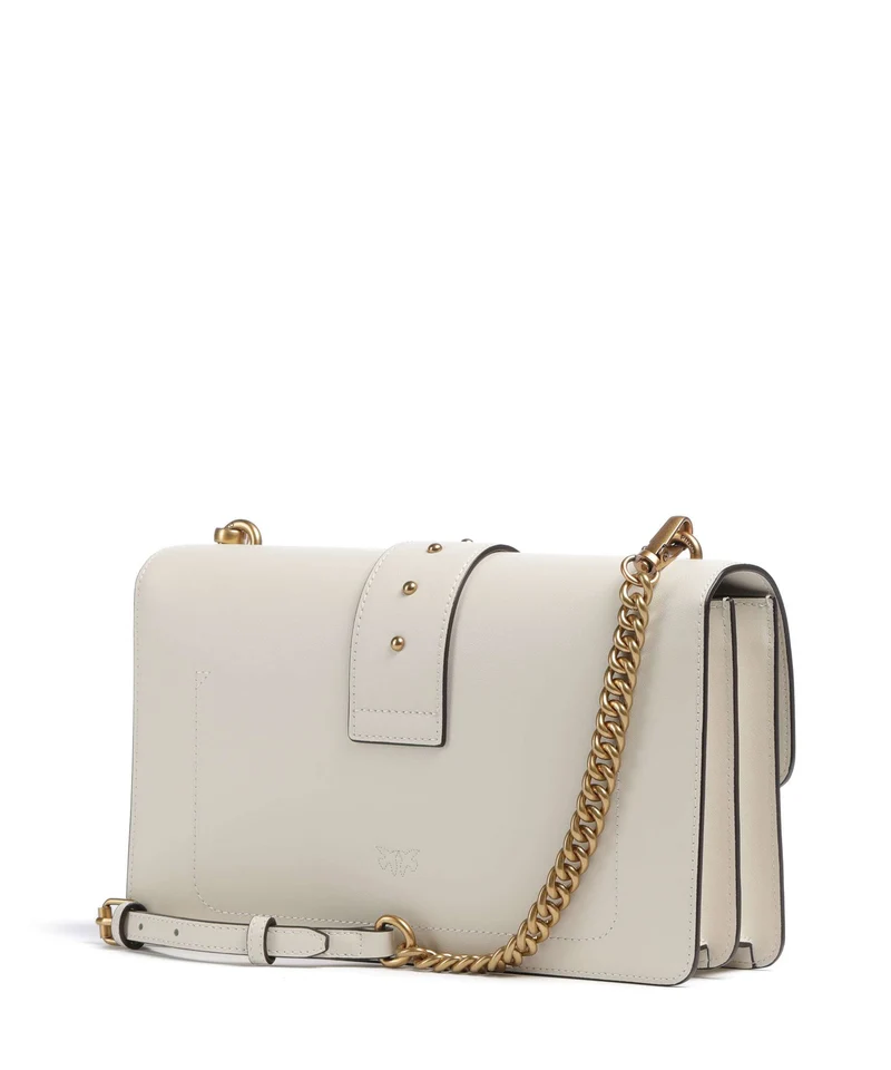 Pinko Love One Classic Bandolera bianco seta/antique gold