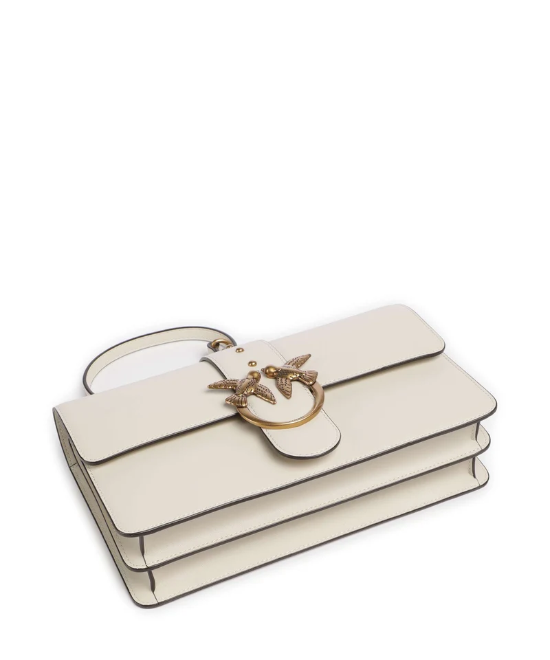 Pinko Love One Classic Bandolera bianco seta/antique gold