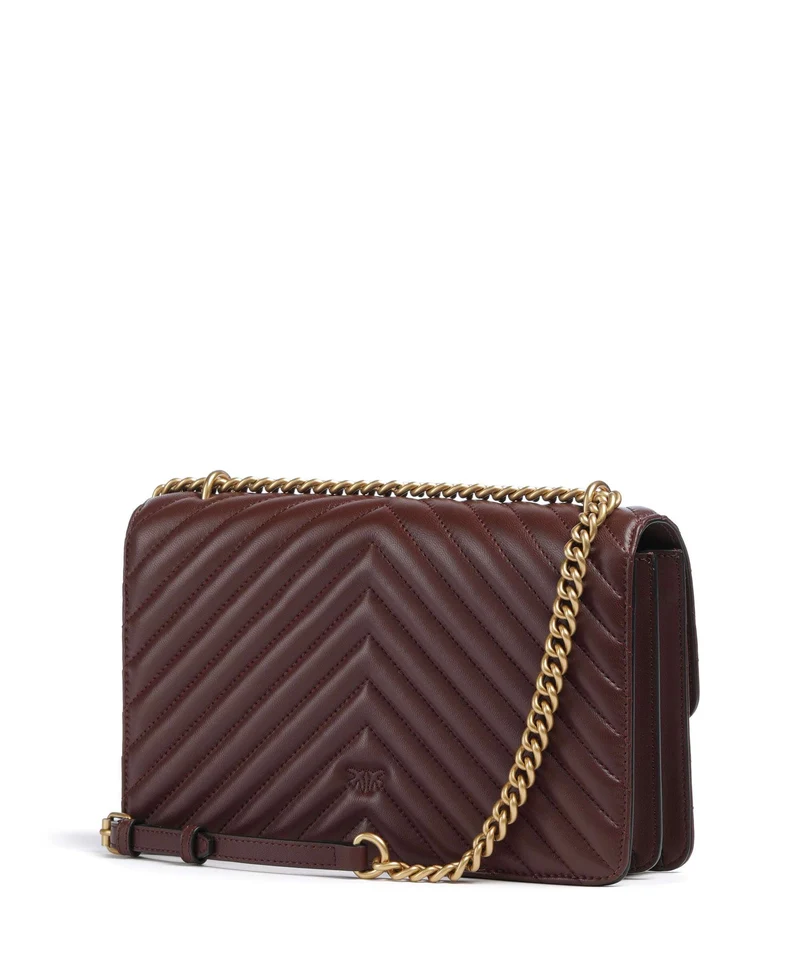 Pinko Love One Classic Bolso de hombro rosso vino/antique gold