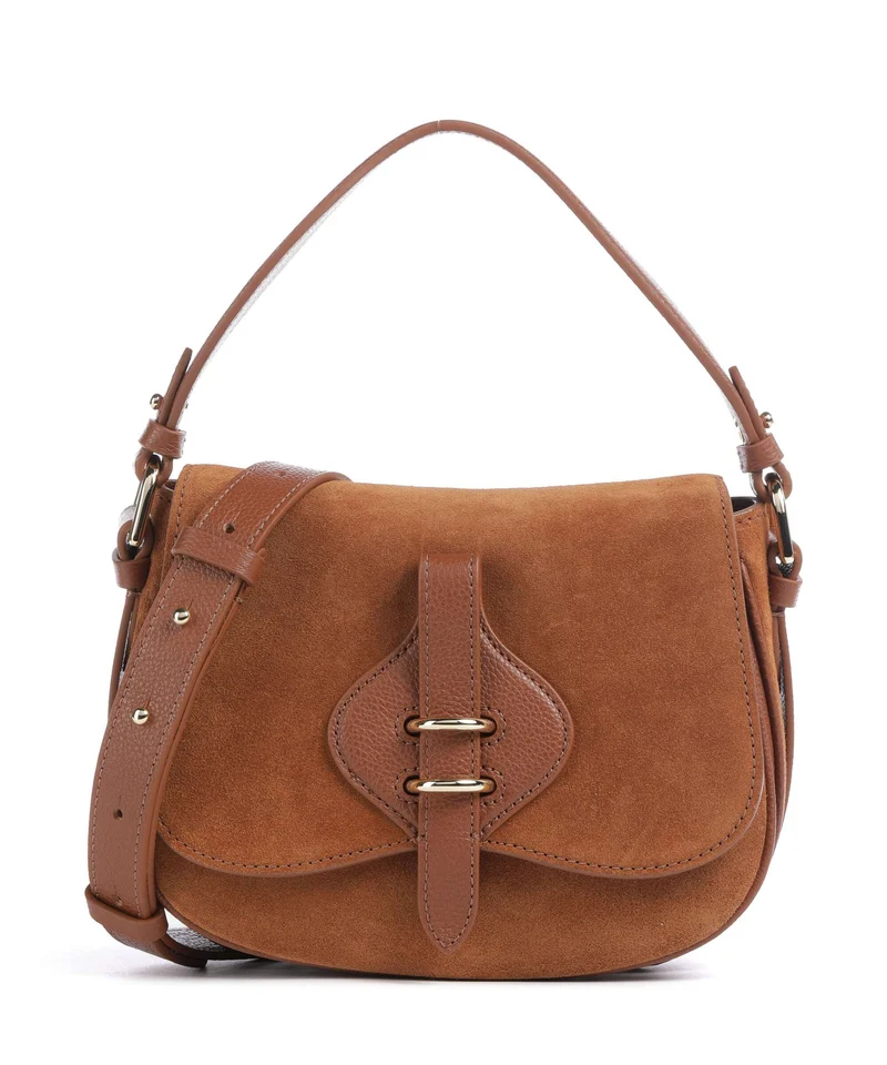 Coccinelle Mavery Suede Bolso de mano cognac