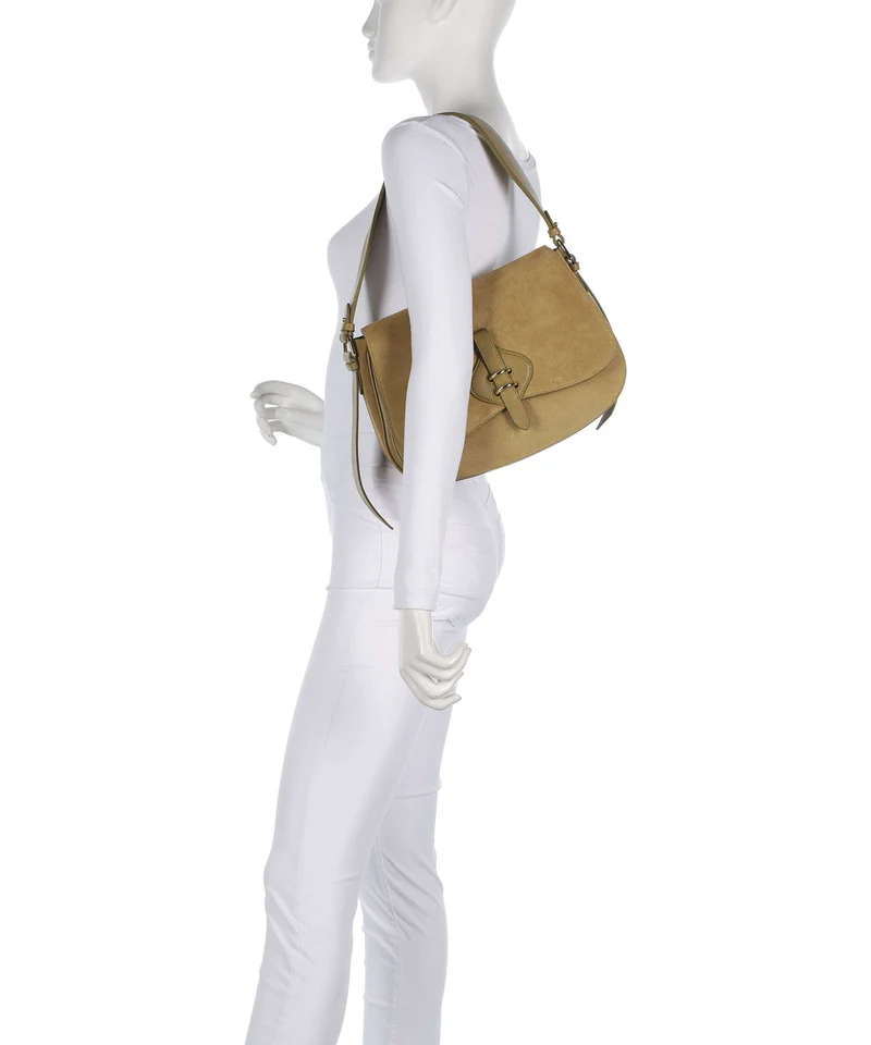 Coccinelle Mavery Suede Bolso de hombro seagrass