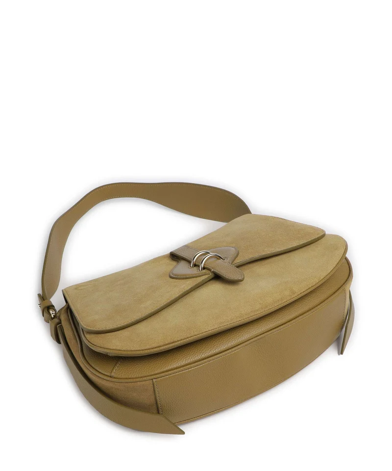 Coccinelle Mavery Suede Bolso de hombro seagrass