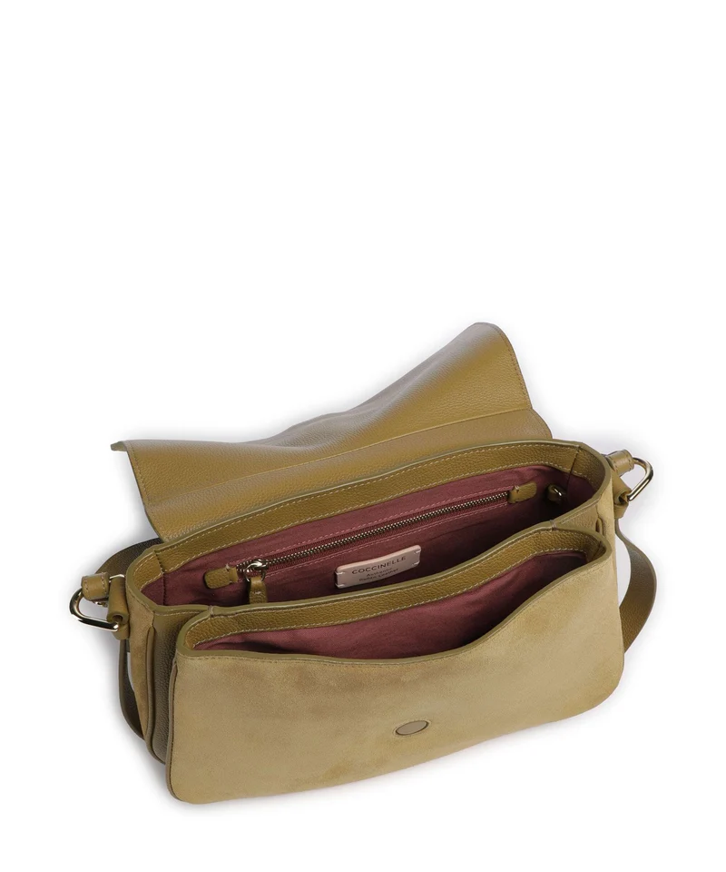 Coccinelle Mavery Suede Bolso de hombro seagrass