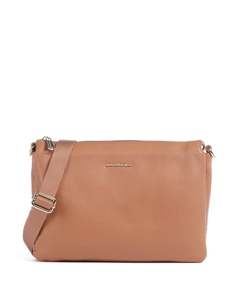 Mandarina Duck Mellow Leather Bandolera pecan nut