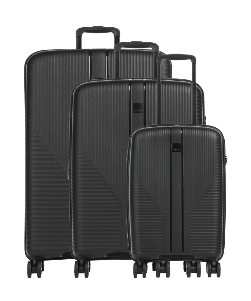 Travelite Air Stripe Slim Juego de maletas (4 ruedas) black