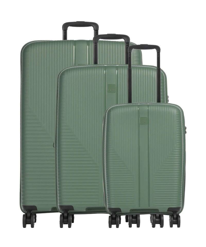 Travelite Air Stripe Slim Juego de maletas (4 ruedas) green