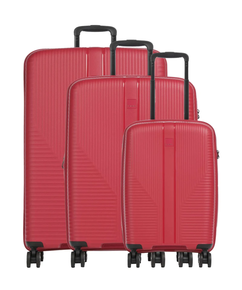 Travelite Air Stripe Slim Juego de maletas (4 ruedas) red