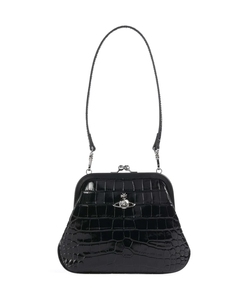 Vivienne Westwood Vivienne Embossed Croc Bolso de hombro black