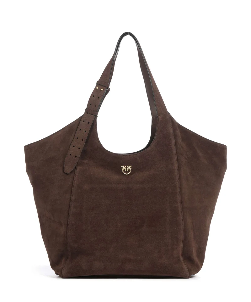 Pinko Bolsa shopping marrone castano/matt gold