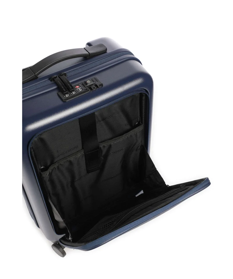 Emporio Armani Business Regenerated Maleta con 4 ruedas medieval blue