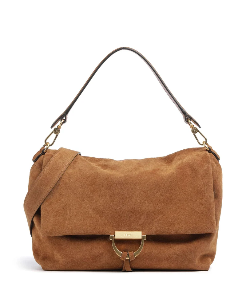 Abro Suede Temi Large Bolso de hombro cuoio