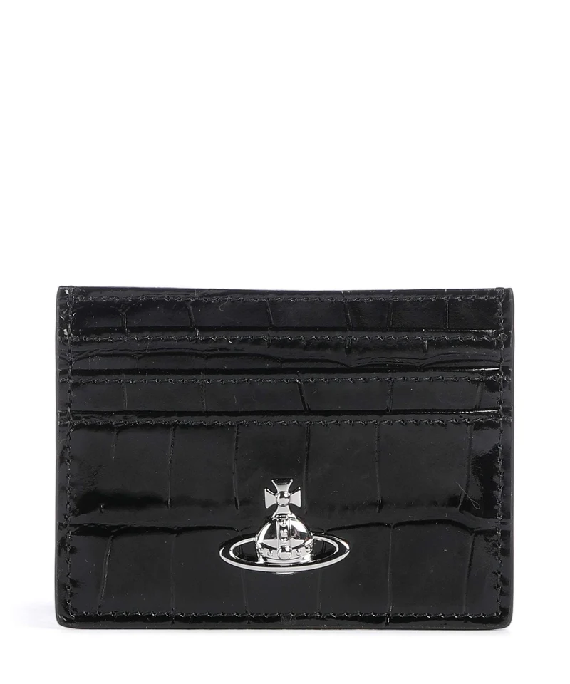 Vivienne Westwood Embossed Croc Tarjetero black