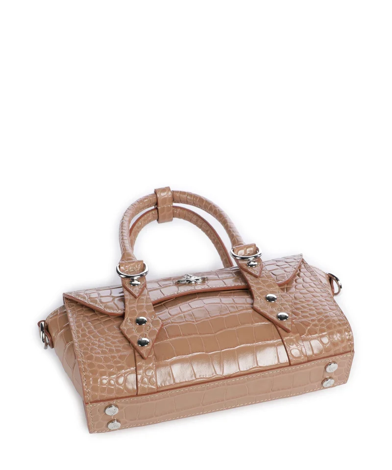 Vivienne Westwood Bettina Embossed Croc Mini Bolso de mano dusty pink