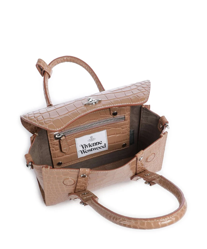 Vivienne Westwood Bettina Embossed Croc Mini Bolso de mano dusty pink