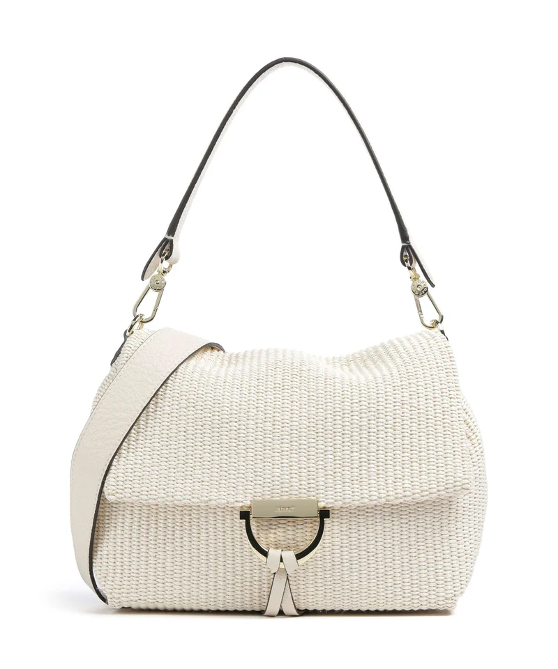Abro Raffia Classica Temi Medium Bolso de hombro beige