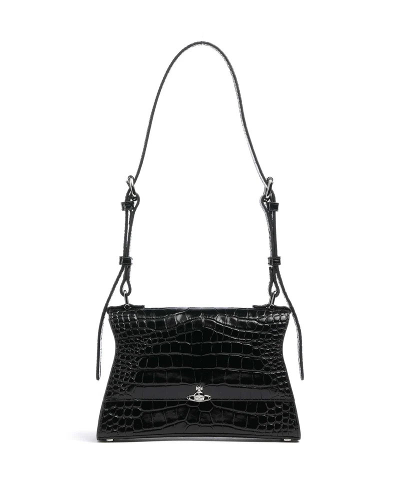Vivienne Westwood Bianca Embossed Croc S Bolso de hombro black