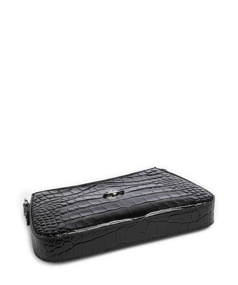 Vivienne Westwood Tasha Embossed Croc Bolso de hombro black