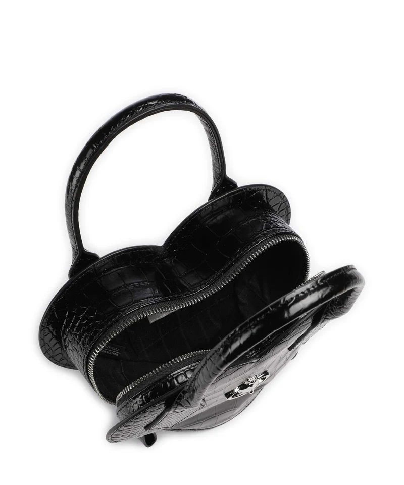 Vivienne Westwood Josephine Heart Embossed Croc Bolso de mano black