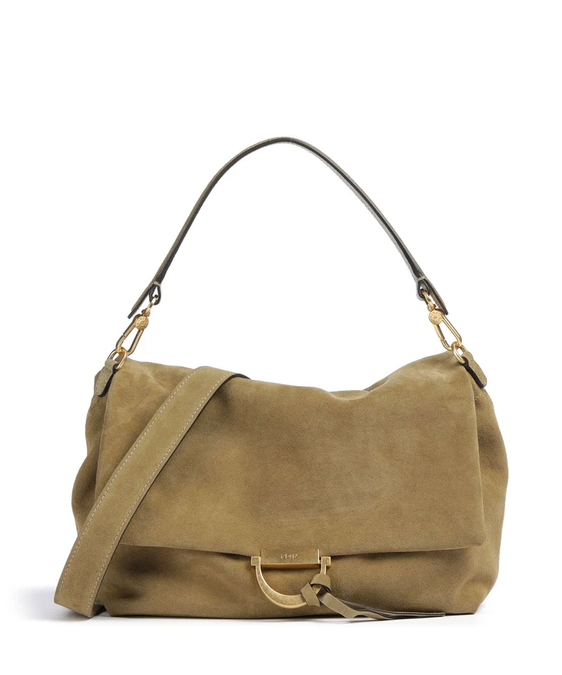 Abro Suede Temi Large Bolso de hombro mud