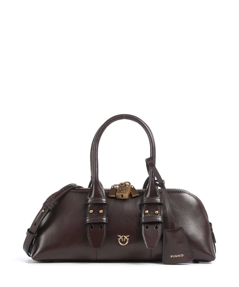 Pinko Bowling Horizontal Bolso de mano rosso mogano/antique gold
