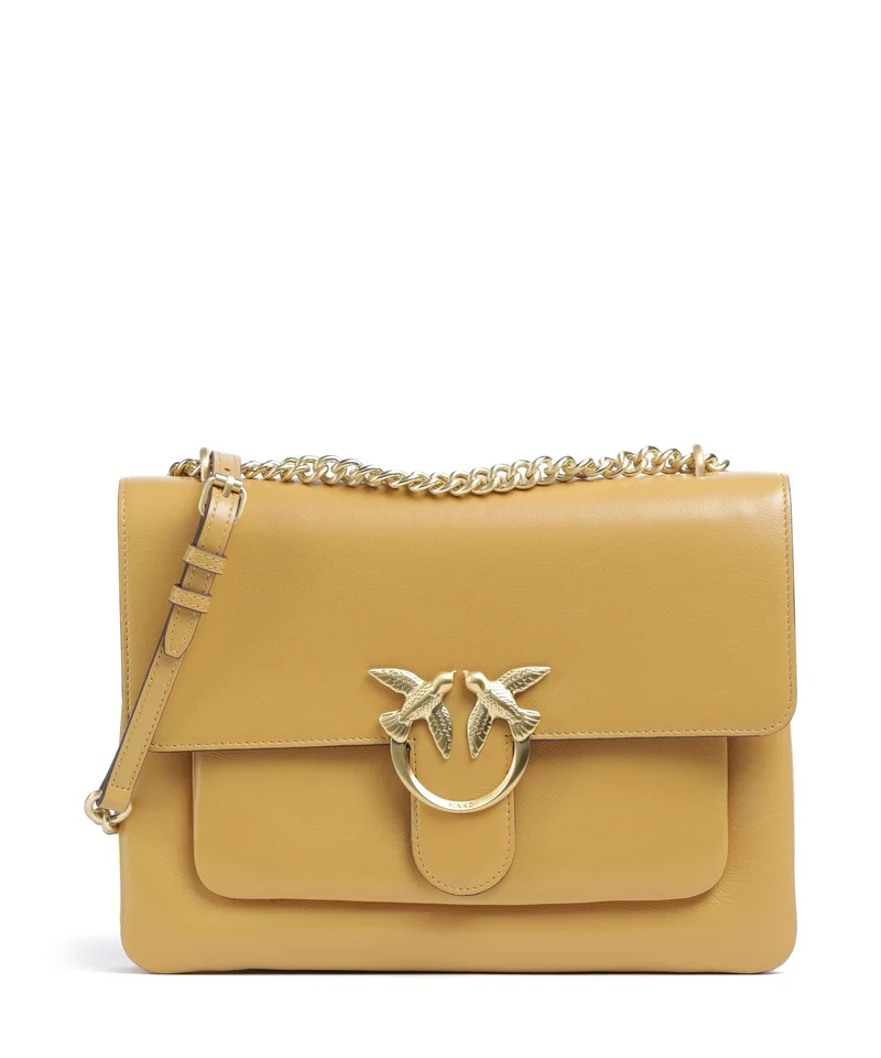 Pinko Love One Soft Big Bolso de hombro torroncino/matt gold