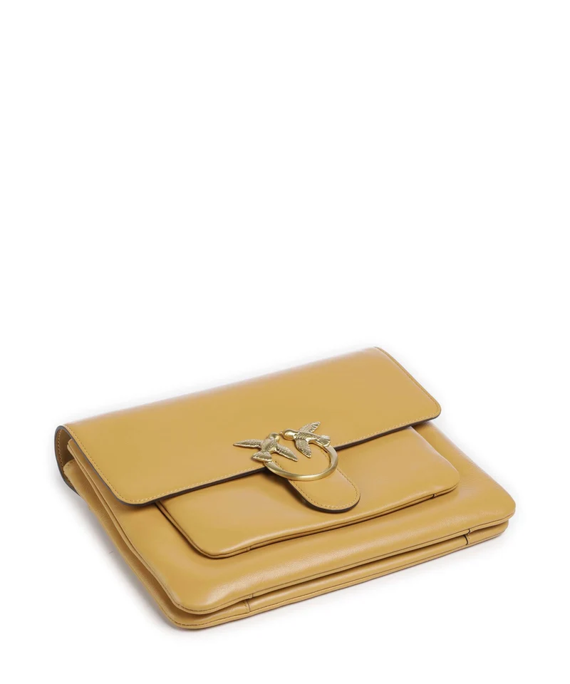 Pinko Love One Soft Big Bolso de hombro torroncino/matt gold